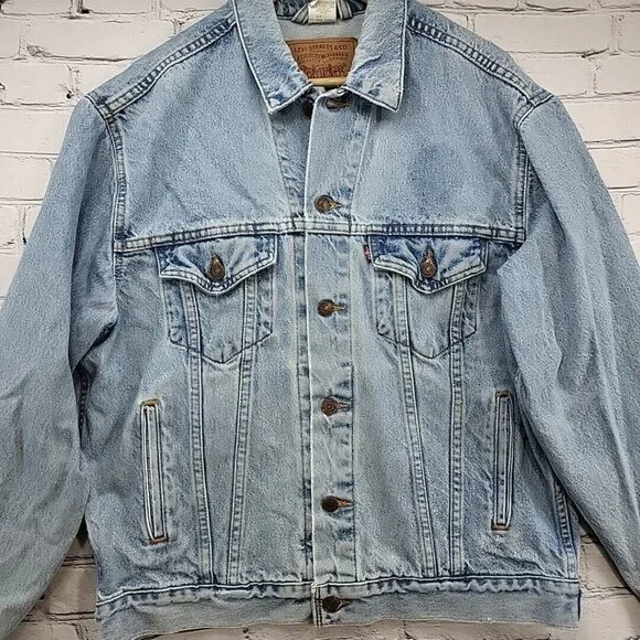 Vintage 90s Levis 70507 Jean Jacket Mens M Denim Classic Fit Trucker Flawed